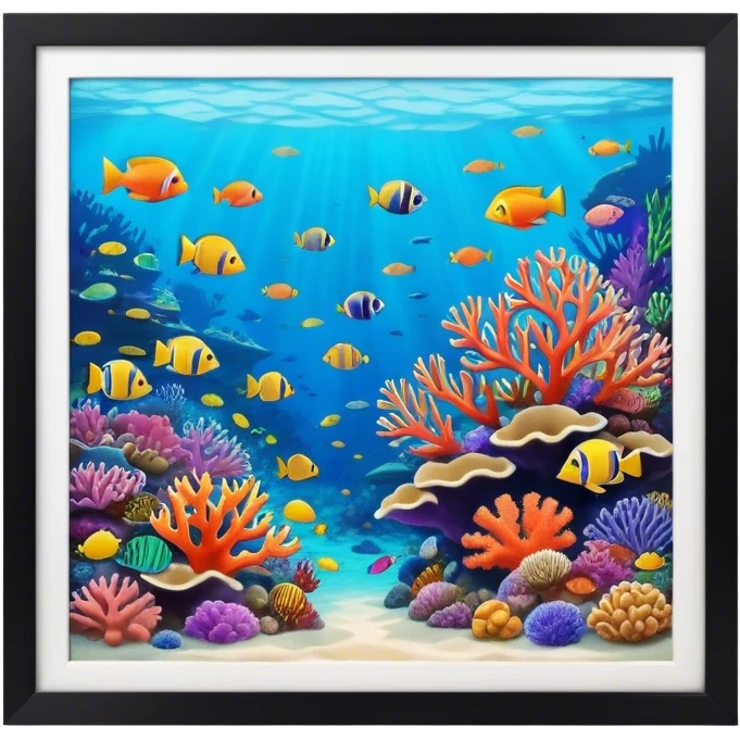 Great Barrier Reef Landmark Emoji – Featuring colorful coral formations and tropical fish. emoji