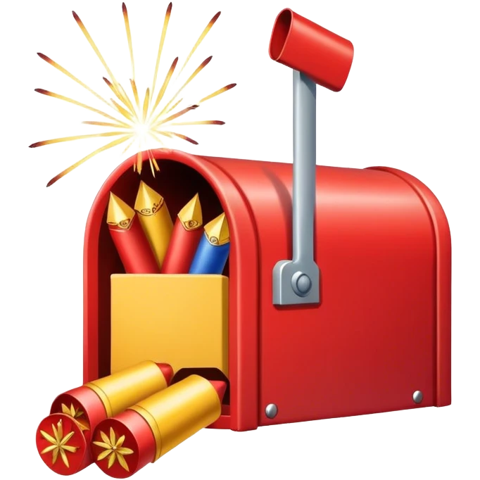 Mailbox with firecrackers inside emoji