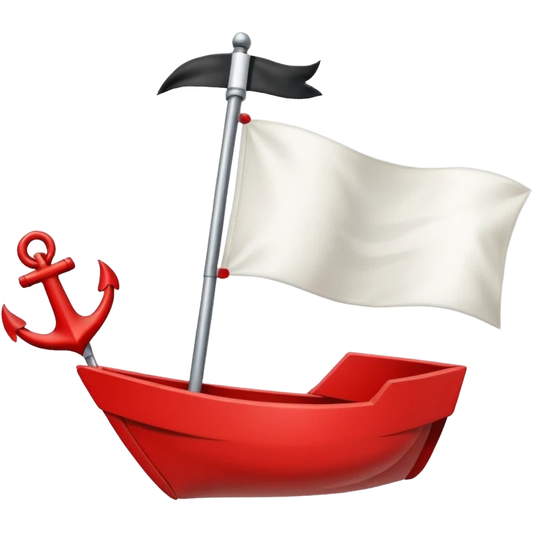 anchor whit flag white and red emoji