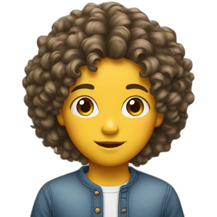 Adolescent-cheveux-bouclés emoji