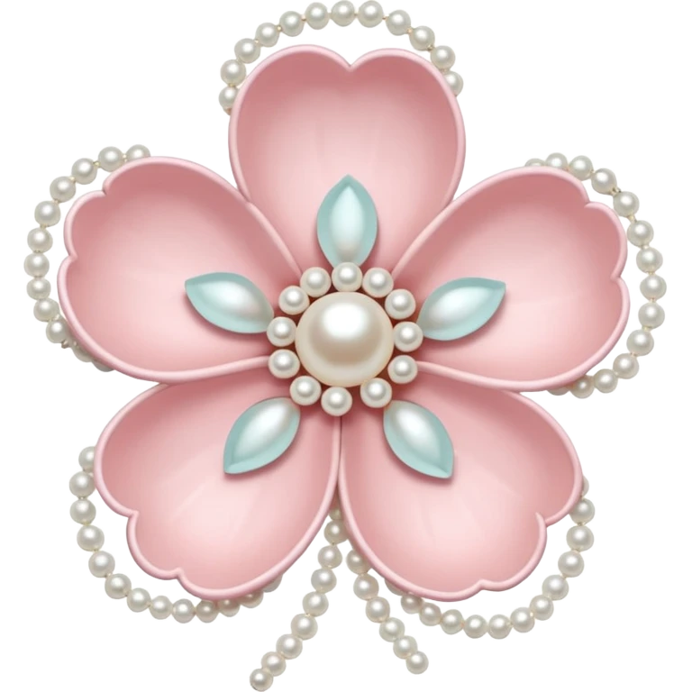light pastel sakura flower with pearl beaded outline emoji