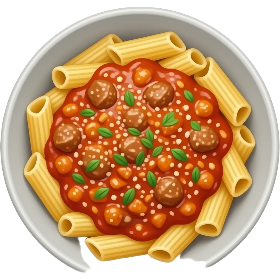tagliatelle bolognese in a bowl emoji