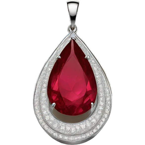 ruby big big big  teardrop pendant falling side emoji