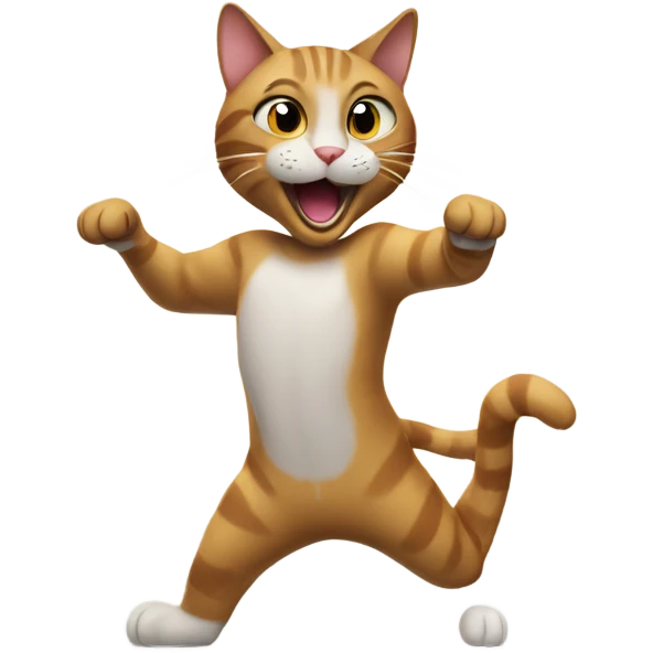 Cat doing jumping jacks emoji
