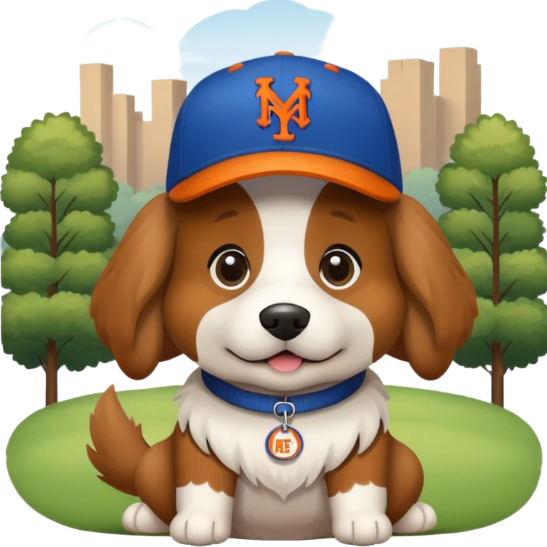 Dog in Mets hat emoji