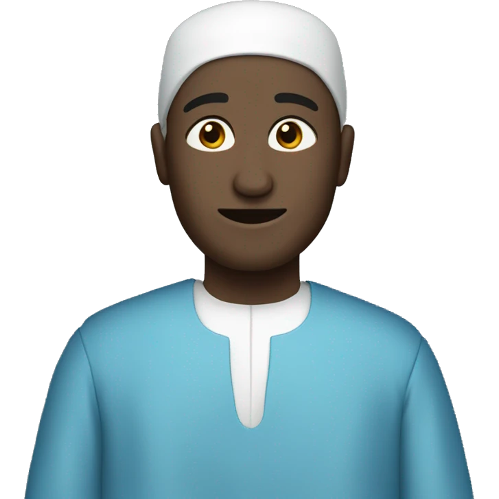 Blue thobe no head accessory, no eyes nose or mouth emoji