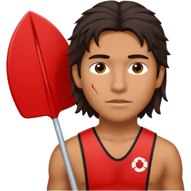 Lifeguard Native American Teenager with messy hair rescuing someone emoji