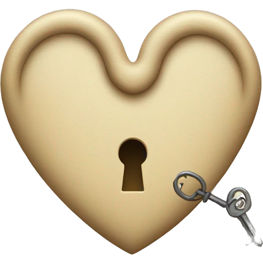 beige heart-shaped lock and key emoji