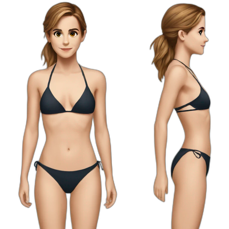 Emma Watson wearing a bikini emoji