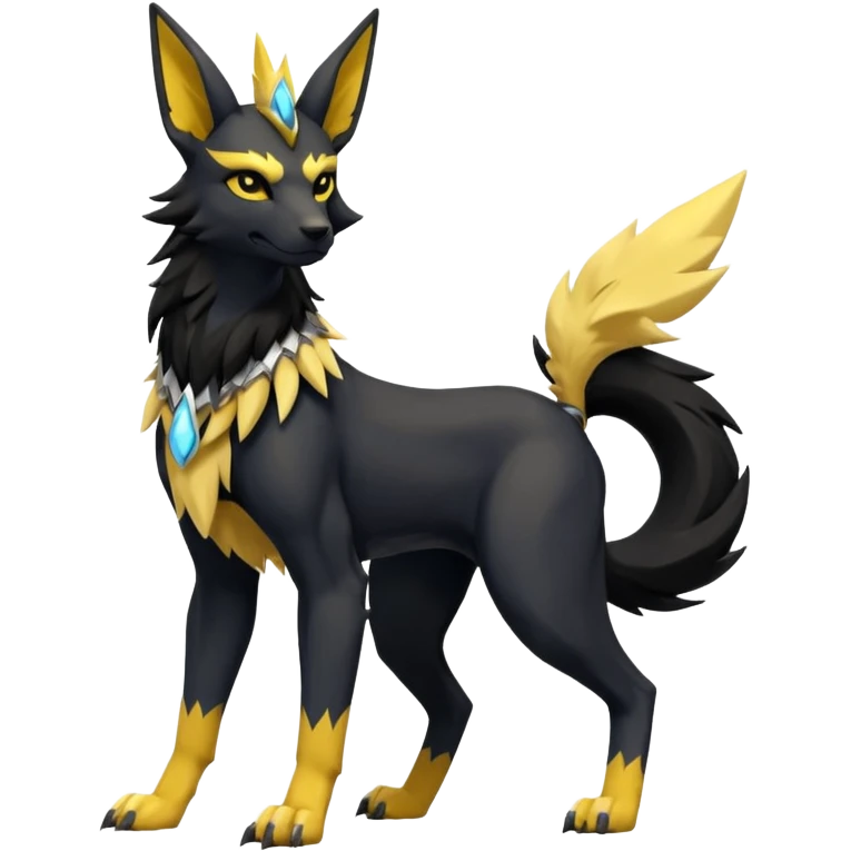 Anubis-Umbreon-Zeraora-Jolteon-Fakémon-hybrid-creature (full body)  emoji