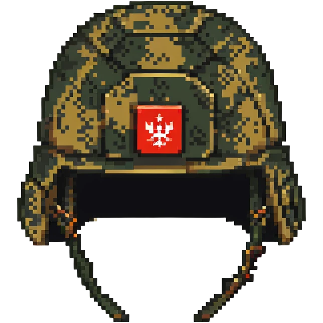 Russian military helmet with camouflage pattern emoji