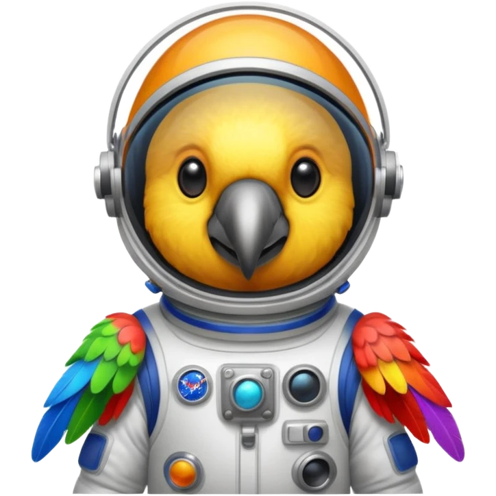 parrot with astronaut suit emoji