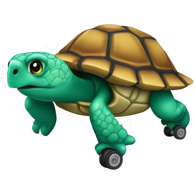 Tortuga con patineta emoji