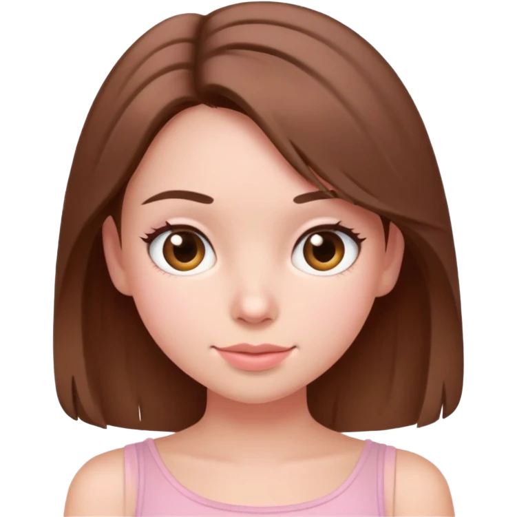 a brown hair girl wearing a soft pink spaghetti top emoji