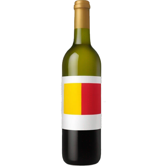 A wine bottle with a Belgian flag as label emoji