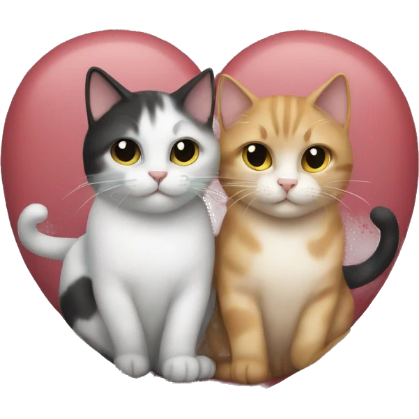 Two cats in form of a heart  emoji