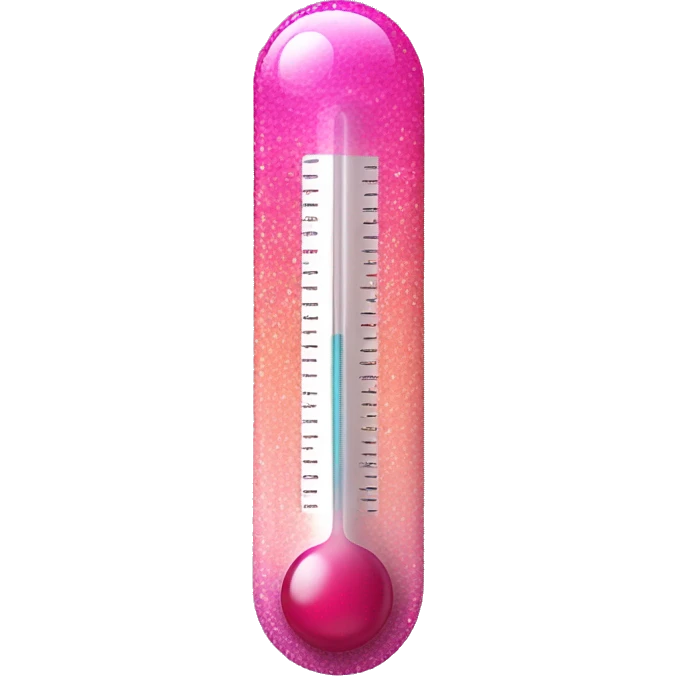 Pink ombre thermometer with glitter  emoji