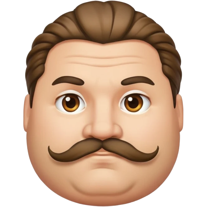 Fat guy with a man bun and mustache  emoji