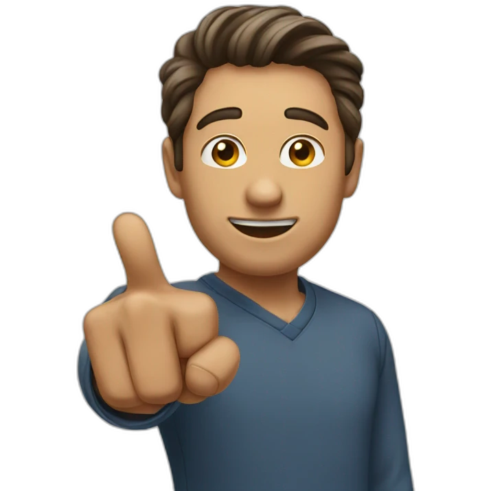 A man pointing to himself emoji