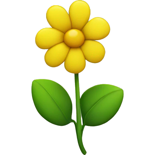 yelow flower with green inside  emoji