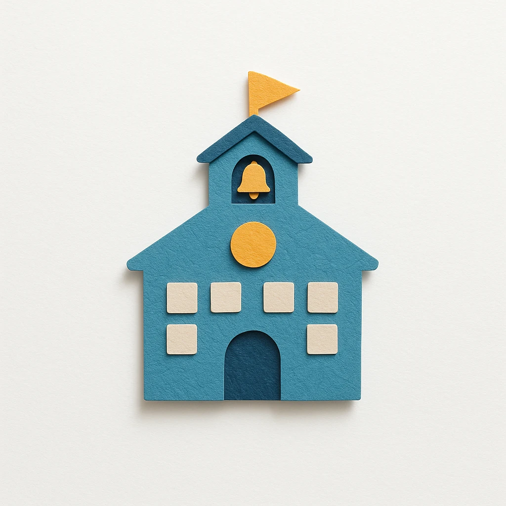 a blue school emoji