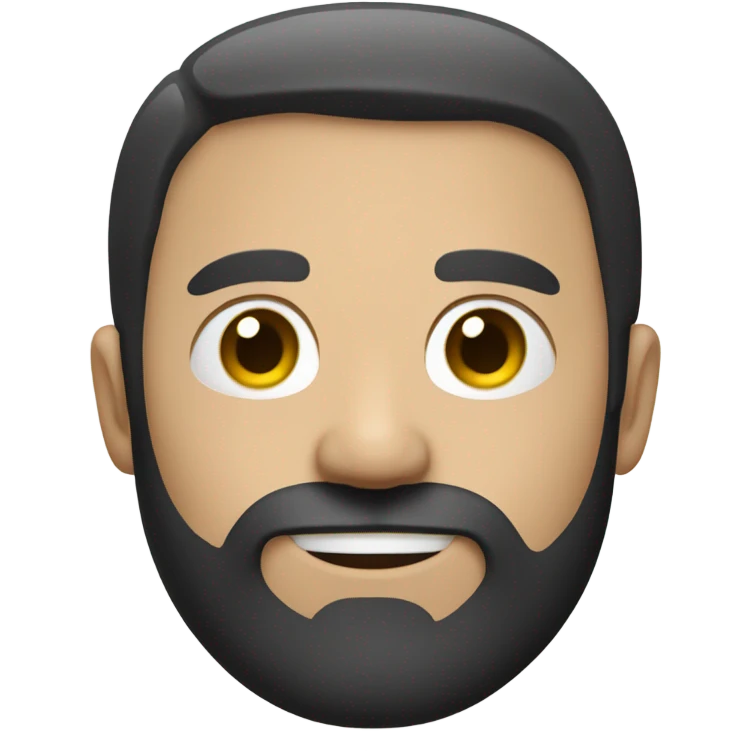 Adult white man with black short hair and stubby beard  emoji