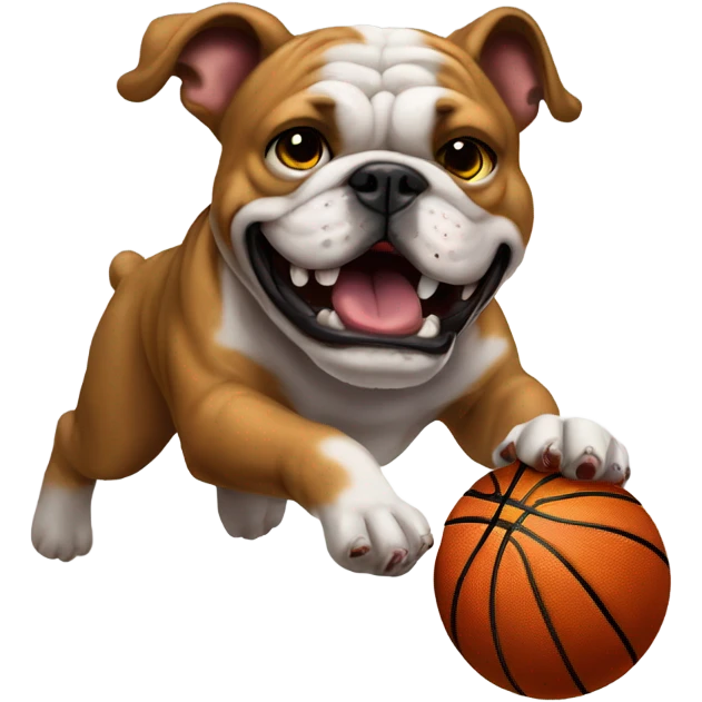 Bulldog dunking basketball emoji