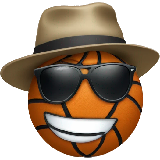 Basketball with sunglasses and a hat emoji