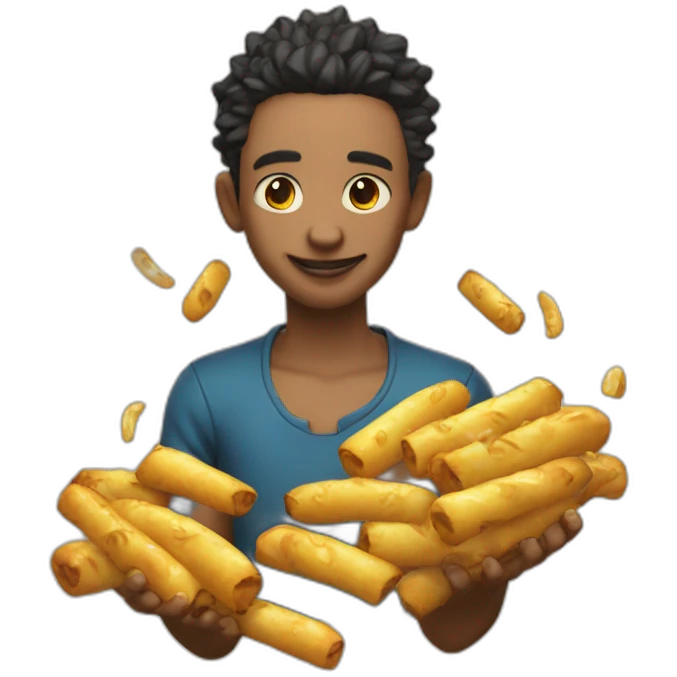 Jinx playing with saisages emoji