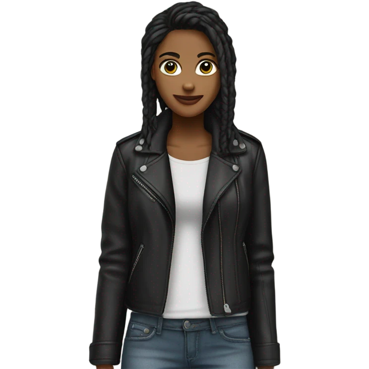 Black Leather jacket and a pair of baggy jeans emoji
