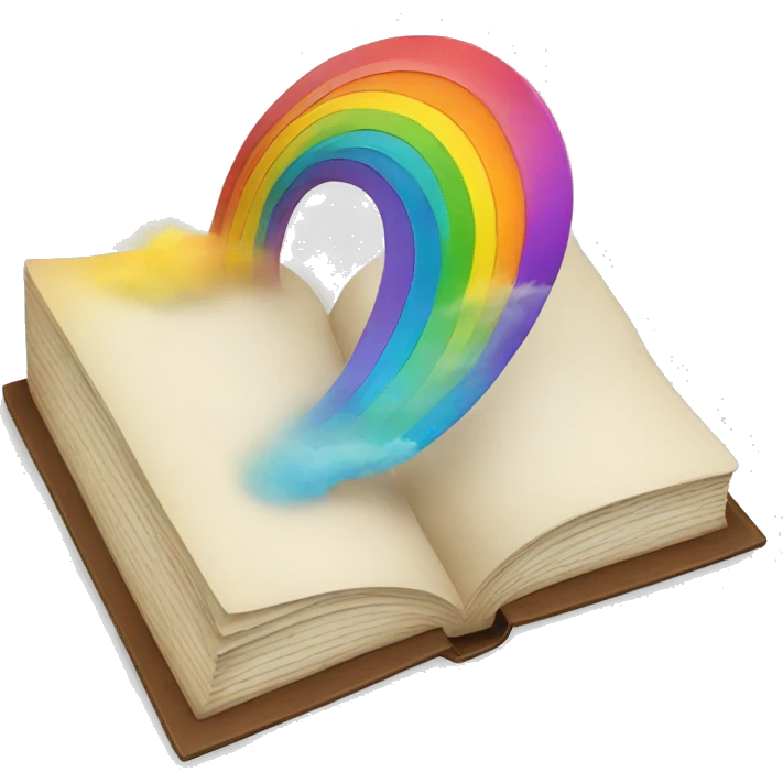 Open book with rainbow emoji