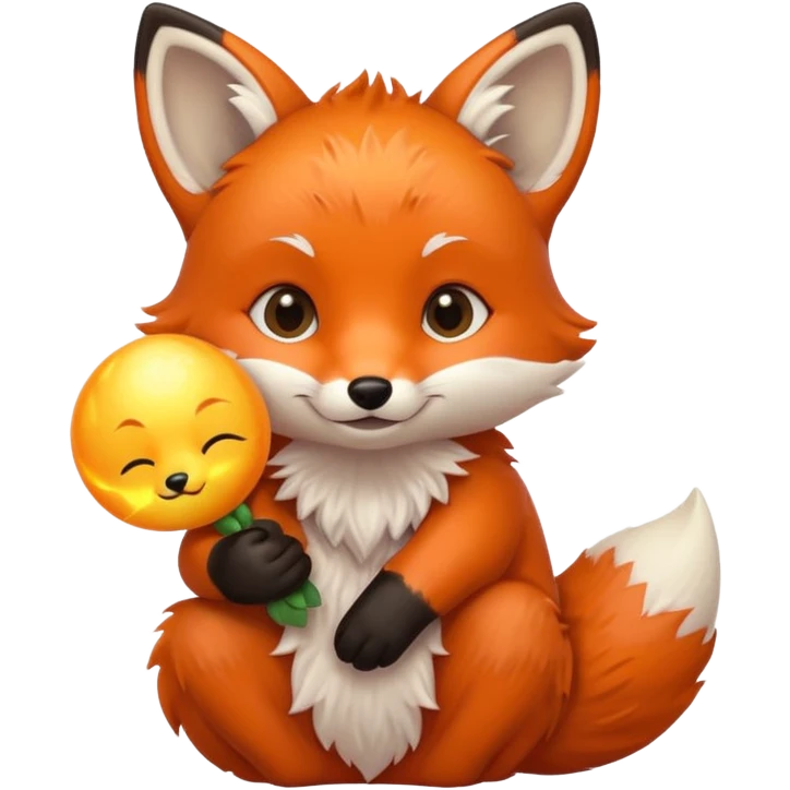 Baby fox holding a sun ☀️🦊 emoji