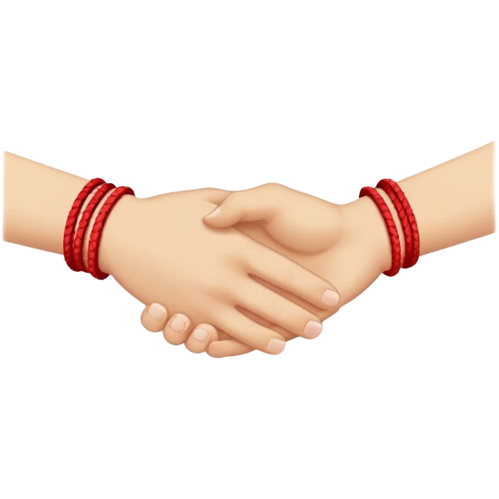 Hand with red bracelet thread  emoji