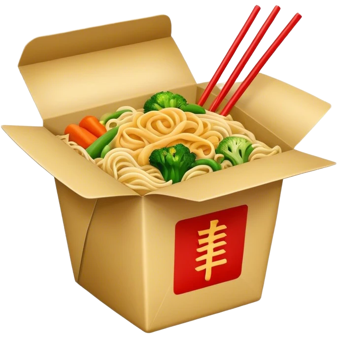 Chinese food in takeout box emoji
