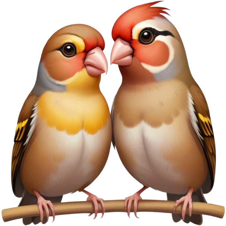 Two finches in love emoji