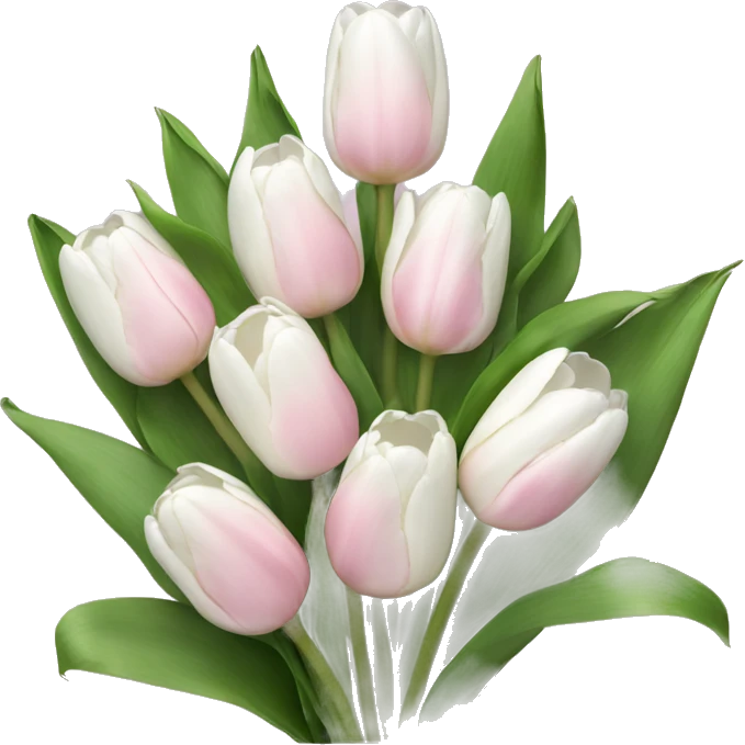 White tulips bouquet with light pink bow  emoji