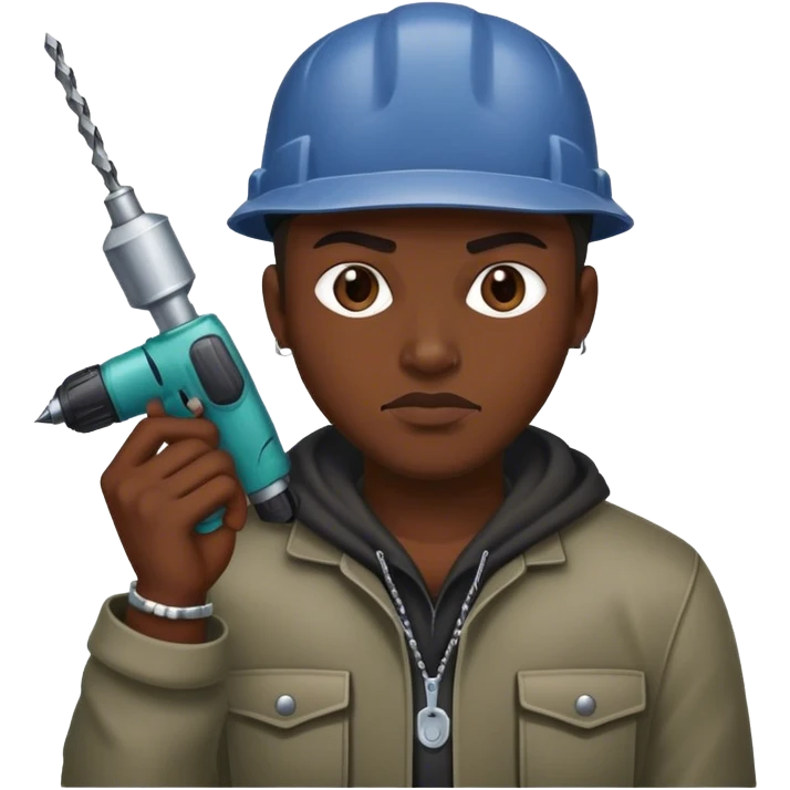 Thug wearing a drill emoji