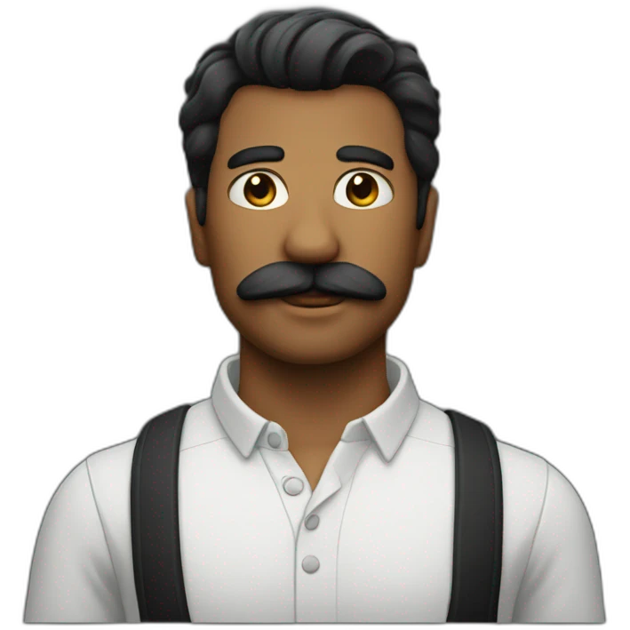 Homme moustache noire emoji