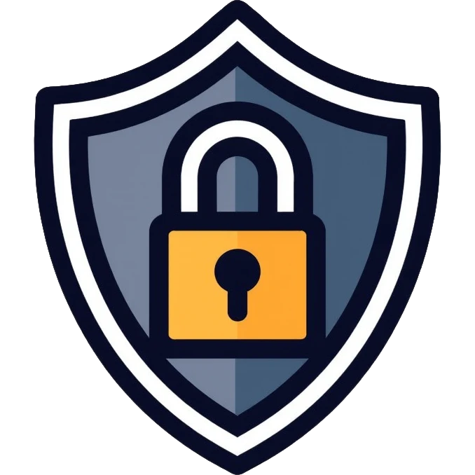 minimalistic security shield with a padlock on top emoji