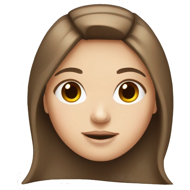 White girl with brown hair emoji