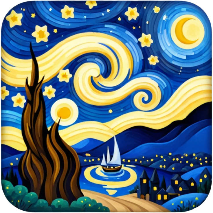 The Starry Night painting emoji