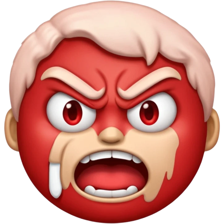 Angry face emoji frothing from the mouth totaly irritated emoji