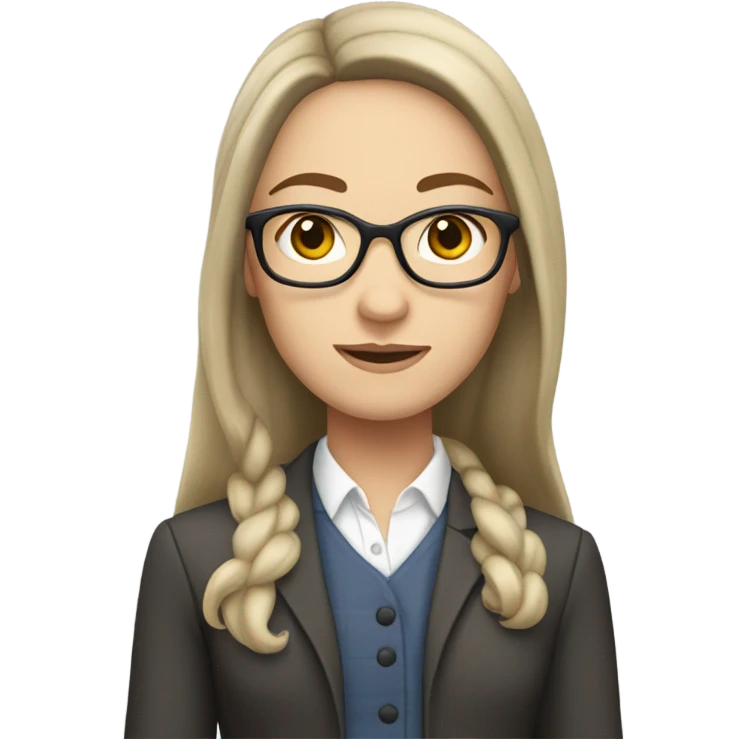 brunette long hair white skin english teacher emoji