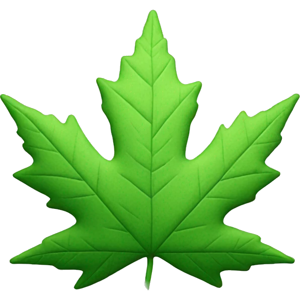 Maple leaf but green like marijuana emoji