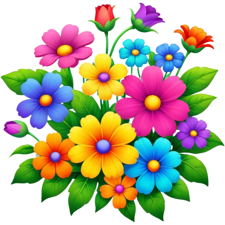 rainbow garden flowers  emoji