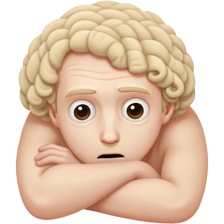 Scared human curled up on himself emoji