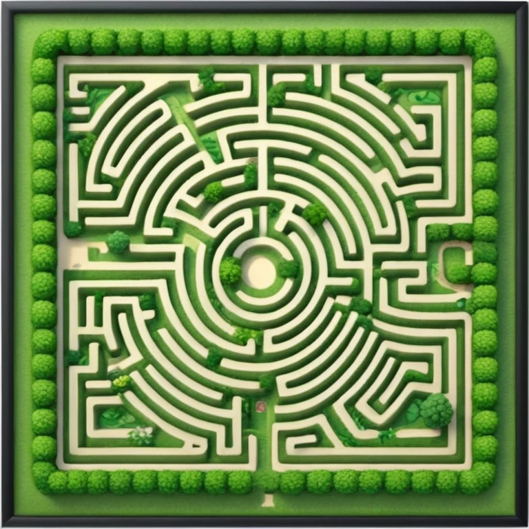 hazme un laberinto y en el centro pasto emoji