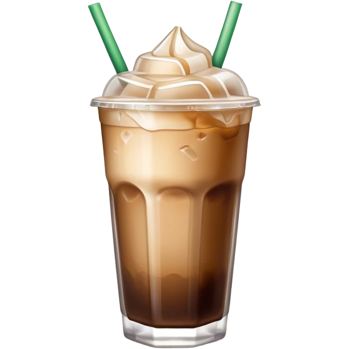 Starbuck ice coffee with ice cubes emoji
