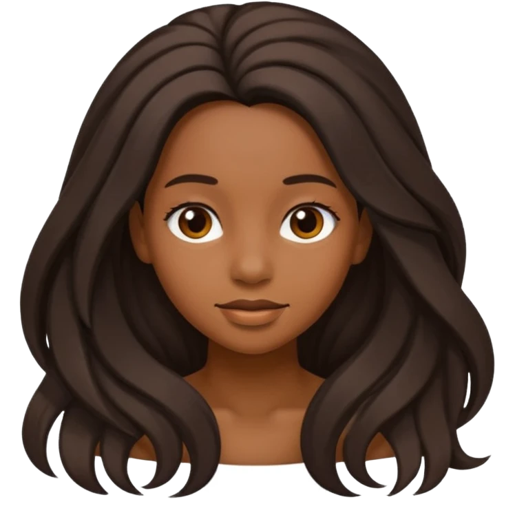 Black girl with long hair emoji
