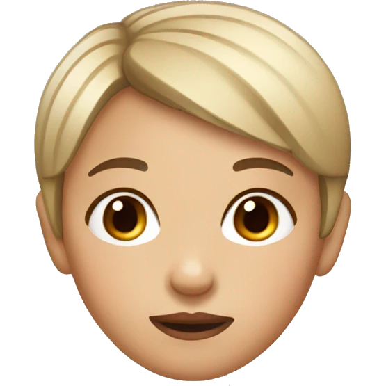 Short hair girl with small head emoji